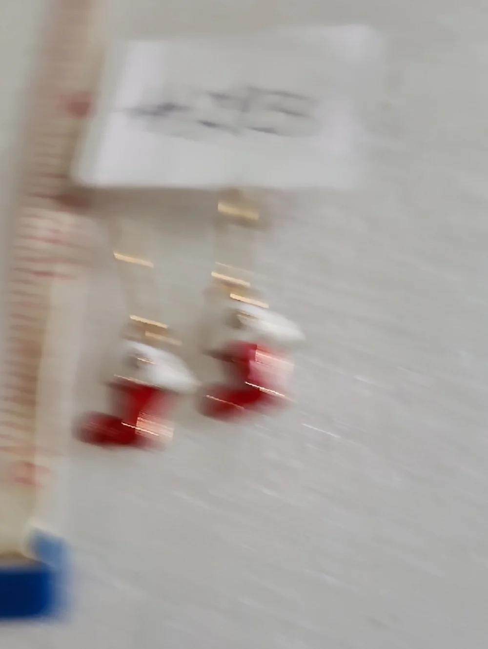 Hand Crafted Red and White Christmas Stocking Earrings